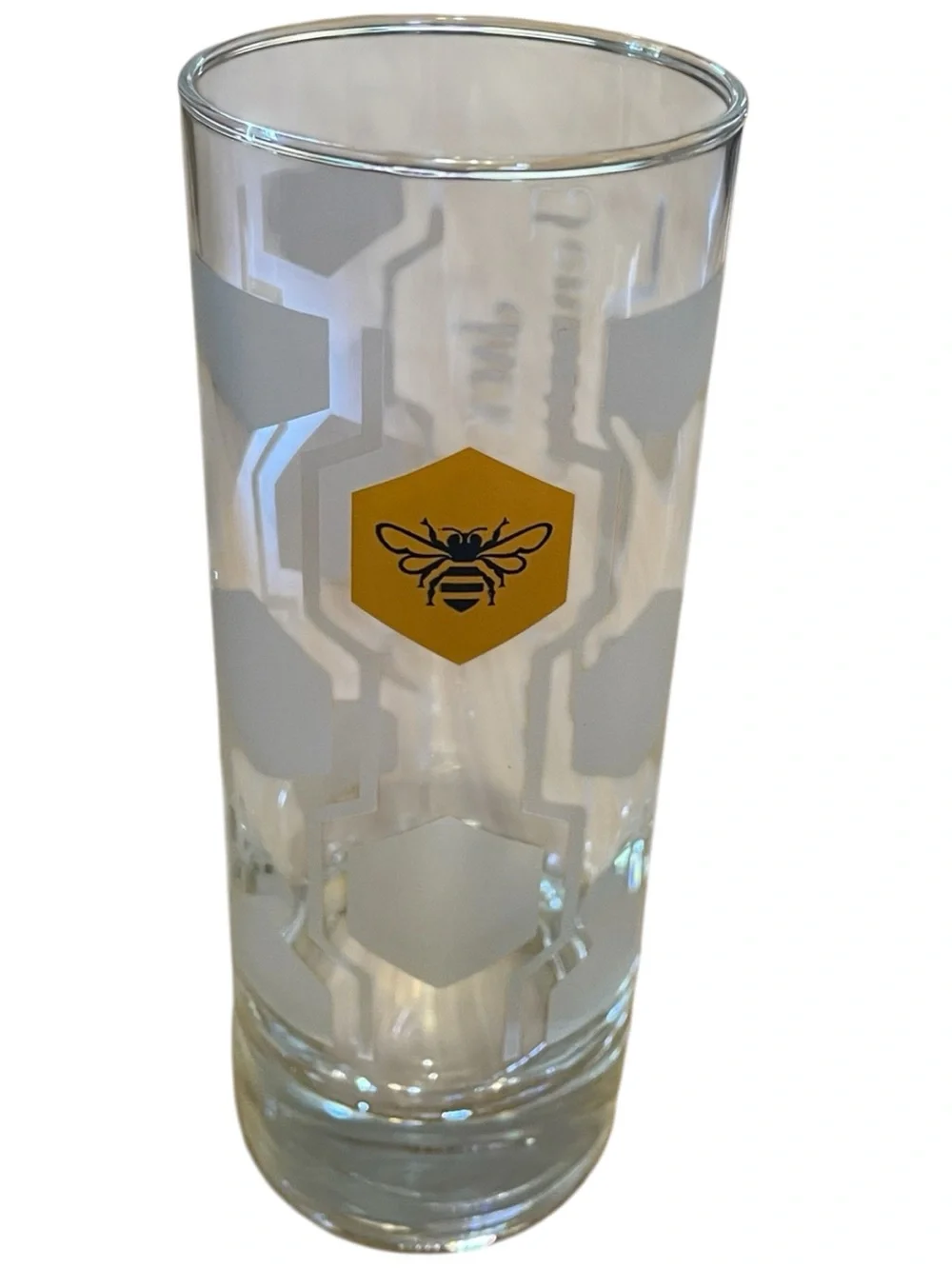 Set of 2 Jack Daniel’s highball glasses, with a honeycomb design